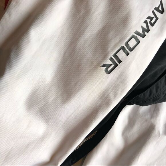 Under Armour Storm Varsity Jacket full zip black and white with red trim Medium - Picture 11 of 11